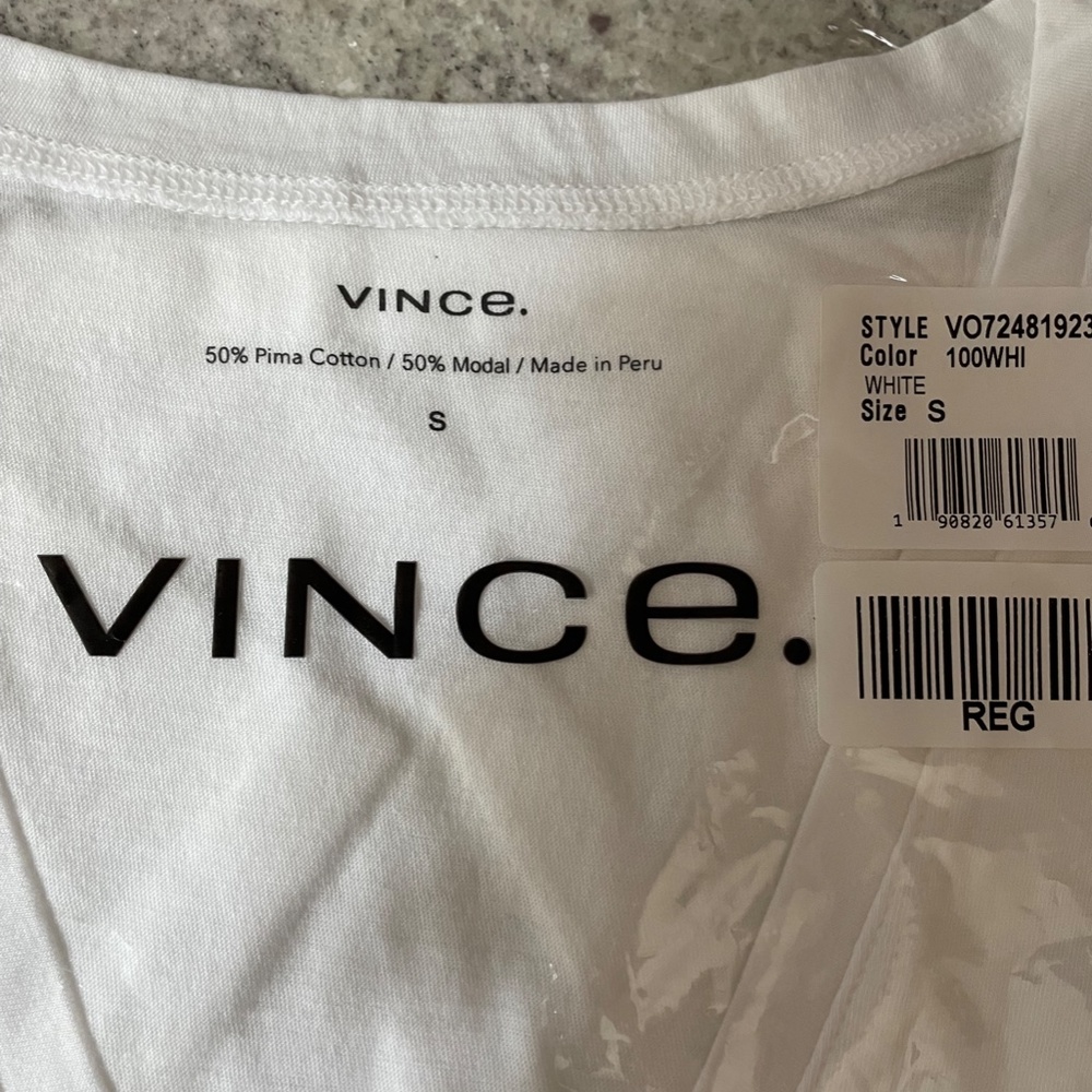 White Little Boy V-Neck T-shirt from Vince - Picture 4 of 14